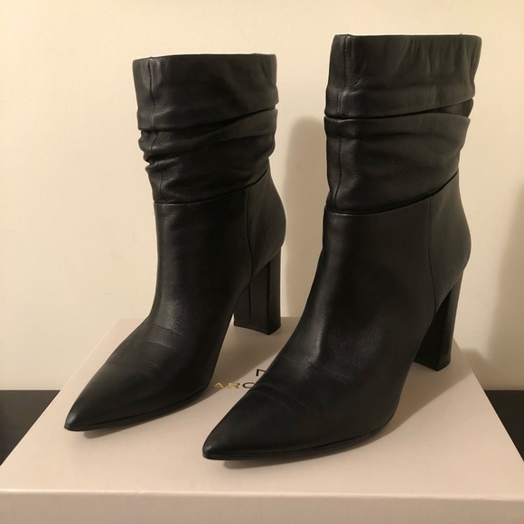 Marc fisher black leather wide leg boot/bootie - Picture 4 of 8